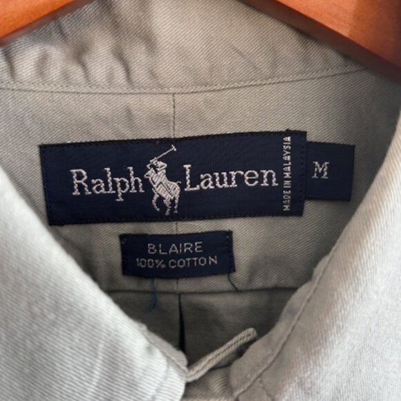 Vintage Ralph Lauren "Blaire" Shirt Long Sleeve Button Up 90s Green Mint Medium - Picture 4 of 6